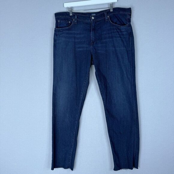 Citizens Of Humanity Mens Jeans 40 Blue London Slim Taper Raw Hem Stretch Denim